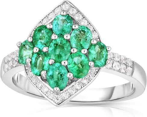 Femme Luxe Natural Zambian Emerald Statement Ring for Women, 925 Sterling Silver in Saudi Arabia