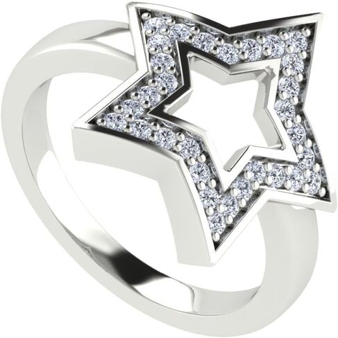 Alpha Kappa Alpha Rings for Women,925 Sterling Silver White Star Ring with White Cubic Zirconia(AKA-R014-White) in Saudi Arabia