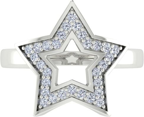 Alpha Kappa Alpha Rings for Women,925 Sterling Silver White Star Ring with White Cubic Zirconia(AKA-R014-White) in Saudi Arabia