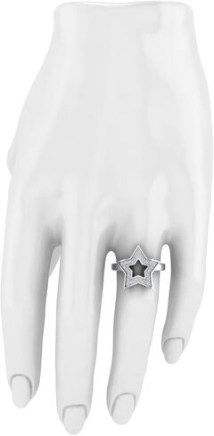 Alpha Kappa Alpha Rings for Women,925 Sterling Silver White Star Ring with White Cubic Zirconia(AKA-R014-White) in Saudi Arabia