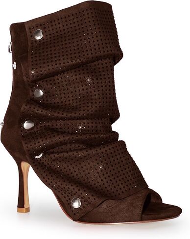 RKQ Women's Stiletto Heels Peep toe Ankle Boots cute Back zipper Detachable Snap off Panel Slouchy Dress Party y2k Booties in Saudi Arabia