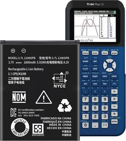 Ti-84 Plus CE Battery ، 2025 ترقية جديدة عالية السعة متوافقة مع البطارية مع Texas Instruments TI-84 Plus CE ، TI nspire in Kuwait