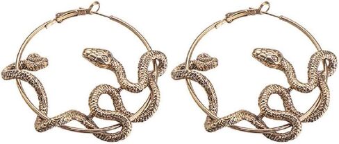 COLORFULBLING Black Gothic Jewelry Medusa Serpent Hoop Earrings Snake Circle Earrings Women(black) in Saudi Arabia