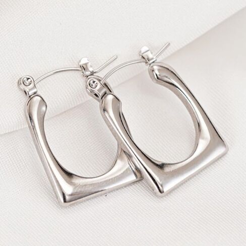 fashion Stainless Steel Square Hoop Earrings for Women Party Daily Banquet Earrings Jewelry Gifts in Kuwait