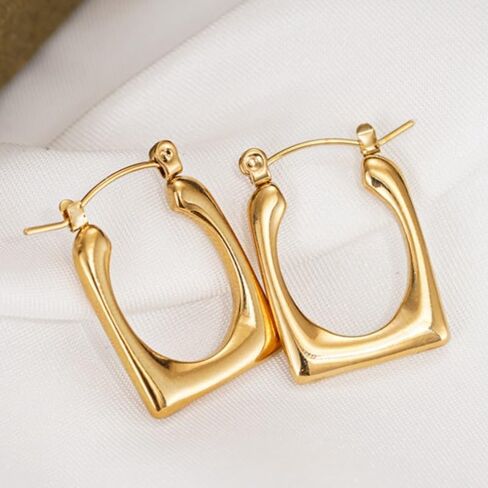fashion Stainless Steel Square Hoop Earrings for Women Party Daily Banquet Earrings Jewelry Gifts in Kuwait