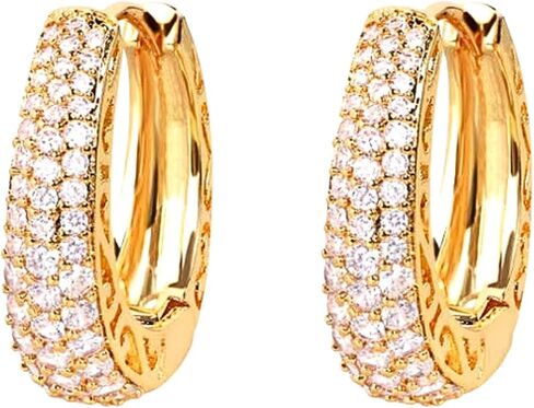 QueenBee 14K Gold Zirconia Hoop Earrings – Lightweight & Hypoallergenic Jewelry for Women, Non-Tarnish, Sparkling Gold Hoops, Jewelry Gift for Mother’s Day, Birthdays & Weddings and Anniversaries in Saudi Arabia