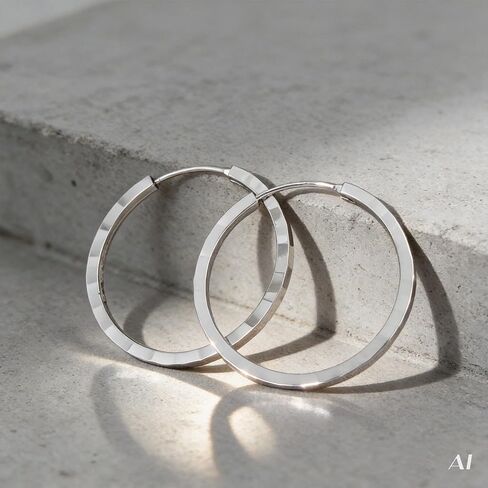 Silver Hoop Earrings for Women 30mm, Hypoallergenic Lightweight Big Circle Hoops, Thick Band Non Tarnish Fashion Jewelry for Daily Wear Party Gifts in Saudi Arabia