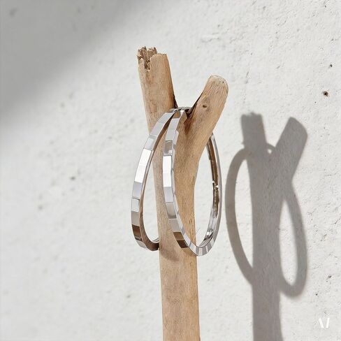Silver Hoop Earrings for Women 30mm, Hypoallergenic Lightweight Big Circle Hoops, Thick Band Non Tarnish Fashion Jewelry for Daily Wear Party Gifts in Saudi Arabia