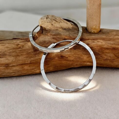 Silver Hoop Earrings for Women 30mm, Hypoallergenic Lightweight Big Circle Hoops, Thick Band Non Tarnish Fashion Jewelry for Daily Wear Party Gifts in Saudi Arabia