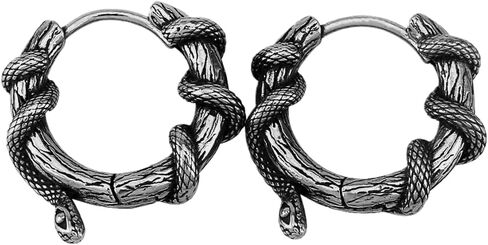 Vintage Snake Hoop Earrings, Stainless Steel Gothic Serpent Earrings, Goth Jewelry Gift for Women in Saudi Arabia