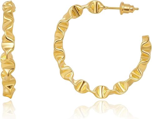 KELORIS PATH Gold Hoop Earrings for Women, 14K Chunky Thick Twisted Trendy Dainty Hoops Earrings Statement Jewelry Gifts in Saudi Arabia
