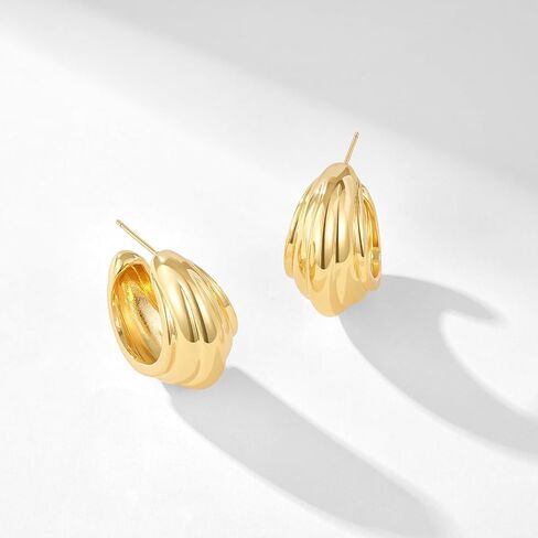 KELORIS PATH Gold Hoop Earrings for Women, 14K Chunky Thick Twisted Trendy Dainty Hoops Earrings Statement Jewelry Gifts in Saudi Arabia