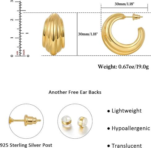 KELORIS PATH Gold Hoop Earrings for Women, 14K Chunky Thick Twisted Trendy Dainty Hoops Earrings Statement Jewelry Gifts in Saudi Arabia