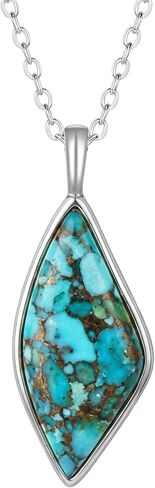 Turquoise Necklaces for Women 14k Gold Plated 925 Sterling Silver Western Pendant Necklace Teardrop Gemstone Boho Jewelry for Women in Kuwait