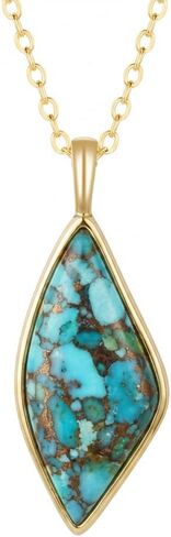 Turquoise Necklaces for Women 14k Gold Plated 925 Sterling Silver Western Pendant Necklace Teardrop Gemstone Boho Jewelry for Women in Kuwait
