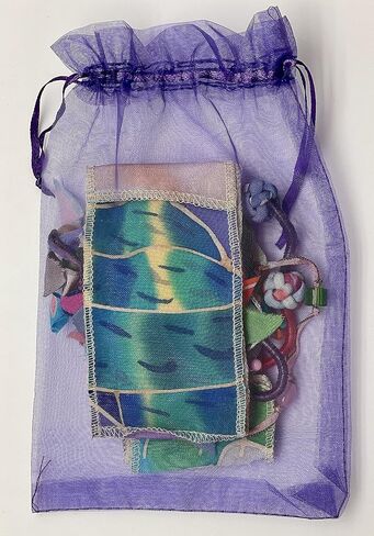 Women’s Pastel Multi Strand Beaded Waterfall Collar Scarf Necklace from Recycled Hand Painted Cotton Fabrics – LRW DESIGNS in Saudi Arabia