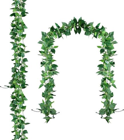 2 Pcs Fake Pothos Vines,Artificial Ivy Garland Greenery Fake Vines for Bedroom Living Room Wall Room Decor Office Wedding Party in Saudi Arabia