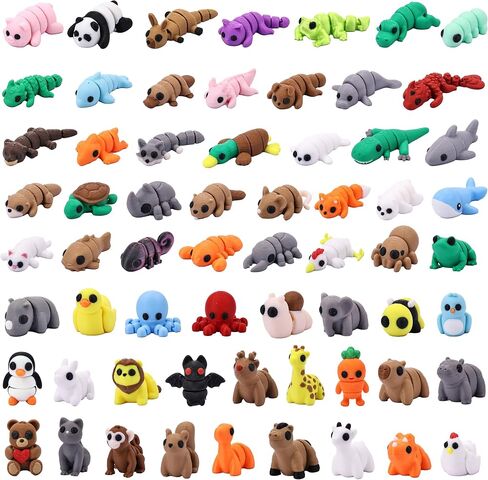 40 PCS 3D Printed Animal Figurines, Flexible Articulated Animal Figurines, Classroom Reward, Party Favor, Fidget Toys, Mini Car Decor, Gifts for Girls and Boys, Office Desk Pets, Birthday Gifts in Saudi Arabia