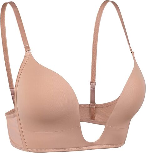 HACI Adhesive Strapless Sticky Plus Size Bra(36D, Beige) in Saudi Arabia