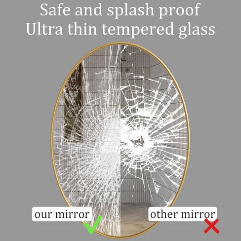 AUYHM Oval Mirrors,Oval Bathroom Mirrors,24x36 Gold Mirror for Bathroom,espejos decorativos de pared,Bathroom Mirrors for Over Sink(Gold) in Saudi Arabia