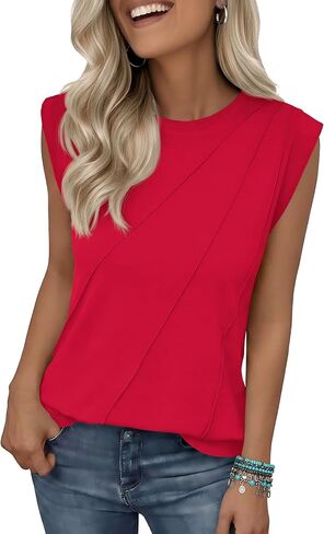 JINKESI Cap Sleeve Tops for Women Summer Top Casual Basic Tee Shirts Loose Tank Tops 2026 Vacation Outfits in Saudi Arabia