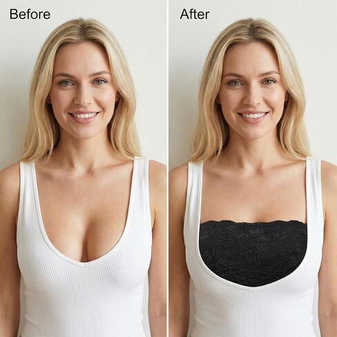 Lace Tube Top, 2Pcs Strapless Lace Bandeau, Seamless Bralette (Small Size) | Strapless Lace Bandeau Seamless Low Neckline Cleavage Cover in Saudi Arabia