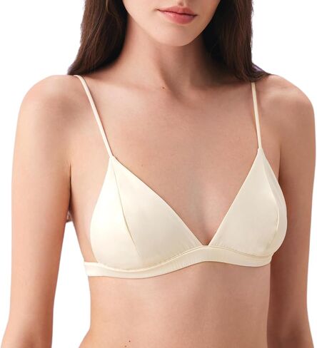 Triangle Bralette,Satin Black Wireless Bra for A-BCup in Saudi Arabia