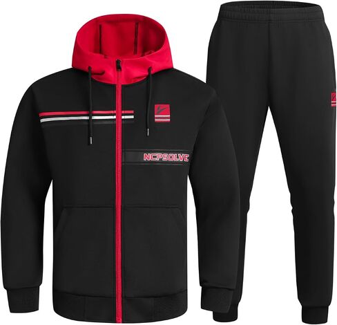 Men's Tracksuit Sweatsuits 2 Piece Set Athletic Jogging Gym Activewear Sweat Track Suits Sets NHS3851-1 in Kuwait