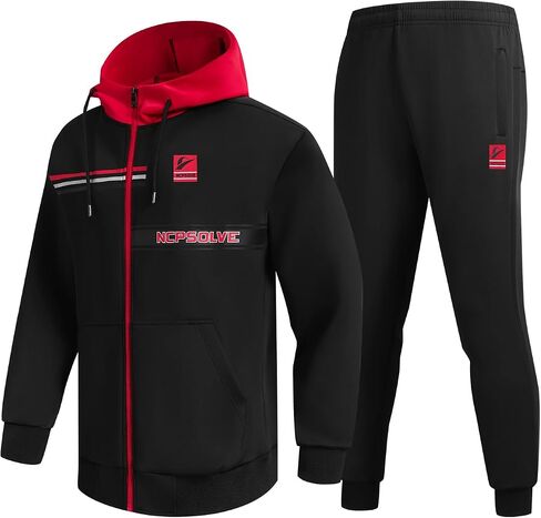 Men's Tracksuit Sweatsuits 2 Piece Set Athletic Jogging Gym Activewear Sweat Track Suits Sets NHS3851-1 in Kuwait