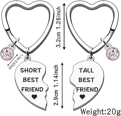 Keychain,2Pcs Best Friend Gift Set - Short & Tall BFF Matching Design - Keyring Friendship Gifts for Women, Cute Bestie Present for Birthday, Christmas in Saudi Arabia