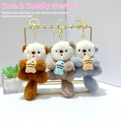 Otter Plush Keychain - Soft Stuffed Key Ring Charm for Handbags, Purses, Keys, Ideal for Women, Teens & Animal Lovers in Saudi Arabia