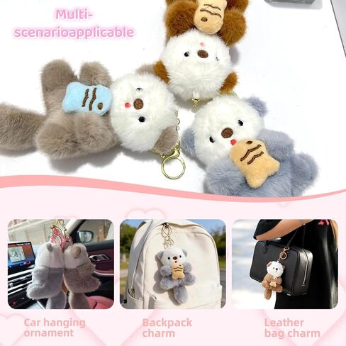 Otter Plush Keychain - Soft Stuffed Key Ring Charm for Handbags, Purses, Keys, Ideal for Women, Teens & Animal Lovers in Saudi Arabia