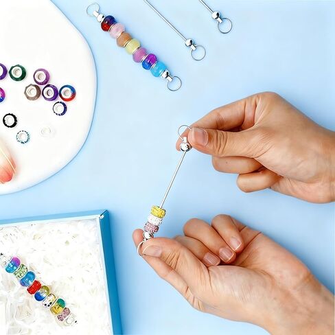 20Pcs Metal Beadable Keychain Bars, Detachable Blank Silver Charm Keychains for Jewelry Making in Saudi Arabia