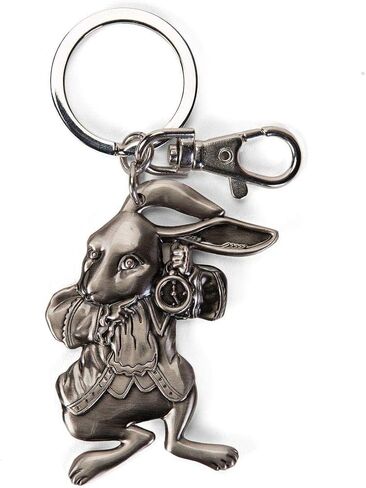 Alice Through the Looking Glass Pewter Key Ring: Rabbit in Kuwait