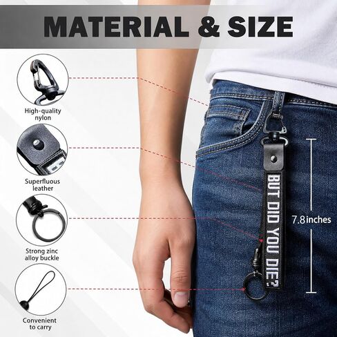BUT DID YOU DIE Personalized Keychain, Wrist Lanyard Keychain for Women & Men, Wristlet Strap for Car Keys, Wallet, Backpack, Luggage, Motorcycles in Saudi Arabia