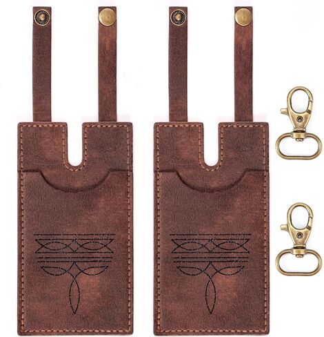 Lyreh 2pcs Western Boot Wallet with Strap, Fashion Cowboy Cowgirl Insert Leather Boot Wallet with Keyring Accessories for Women Credit Card Holder in Saudi Arabia