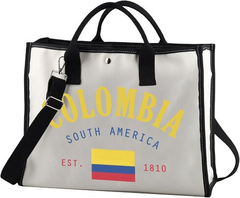 JXGZSO Funny Colombian Flag Tote Bag Colombia South America Est 1810 Tote Bag Colombiana gift Souvenir Flag Merch in Kuwait