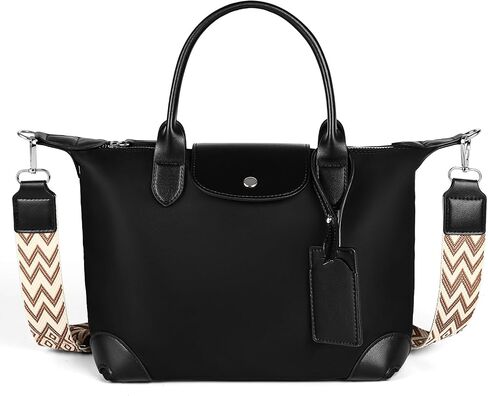 FGZ Womens Nylon Tote Bag,Lightweight Satchel Handbag with Zipper and Shoulder Strap,Top Handle Purse for Daily Use in Saudi Arabia