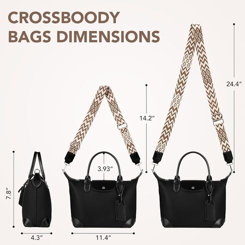 FGZ Womens Nylon Tote Bag,Lightweight Satchel Handbag with Zipper and Shoulder Strap,Top Handle Purse for Daily Use in Saudi Arabia