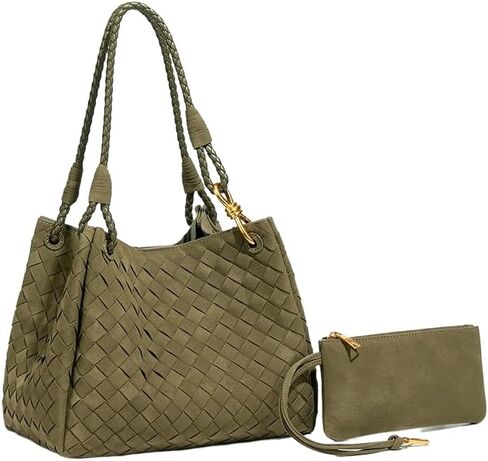 Ladies' frosted woven purse with woven handle, mother and child tote bag containing wallet, shoulder bag in Saudi Arabia