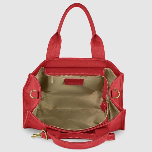 Italian Genuine Calf Leather Tote Bag for Women with Zip-Top & Adjustable Strap | Medium Structured Designer Purse in Saudi Arabia