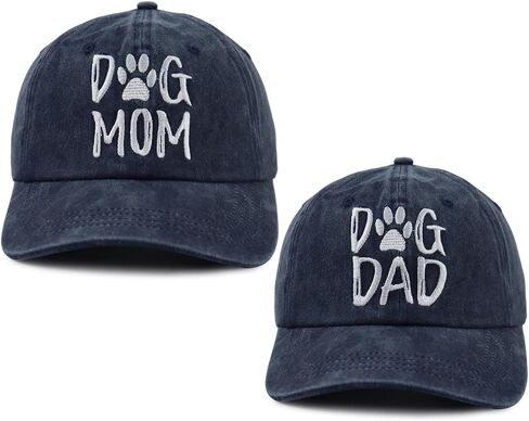 Xpayzere 2 PCS Dog Mom and Dog Dad Hat for Women Men, Adjustable Cotton Embroidered Baseball Cap in Saudi Arabia