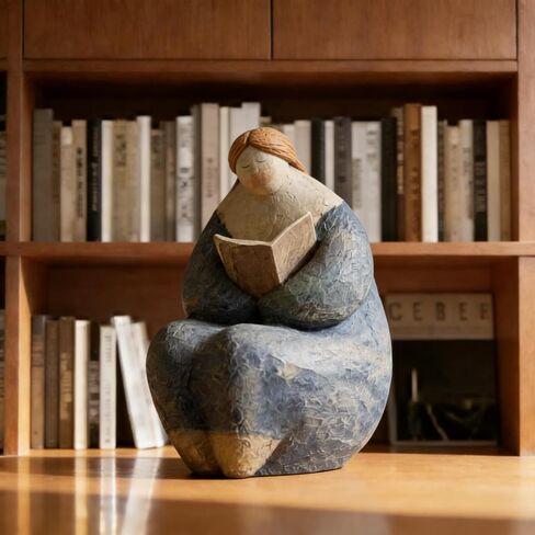 XINXUAN Reader Women Sculpture, Home Décor Accents for Modern Farmhouse, Bookshelf, Office, Desk, TV Stand, Entryway, Room Decor Aesthetic, Book Lovers Gifts (C) in Saudi Arabia