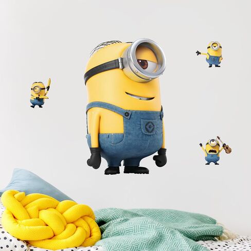 Despicable Me Minions Wall Decals - Bob, Kevin, Stuart Bananas Vinyl Wall Stickers Bedroom Decorations - Peel and Stick Room Decor in Saudi Arabia