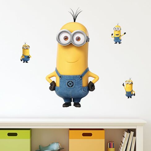 Despicable Me Minions Wall Decals - Bob, Kevin, Stuart Bananas Vinyl Wall Stickers Bedroom Decorations - Peel and Stick Room Decor in Kuwait