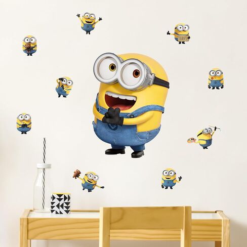 Despicable Me Minions Wall Decals - Bob, Kevin, Stuart Bananas Vinyl Wall Stickers Bedroom Decorations - Peel and Stick Room Decor in Kuwait