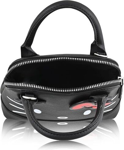 FAST FORWARD HK Black Leather Crossbody Handbag - Girls, Teens, Adults - HK Faux PU Leather Cosplay Crossbody Handbag, Black in Kuwait