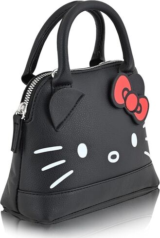 FAST FORWARD HK Black Leather Crossbody Handbag - Girls, Teens, Adults - HK Faux PU Leather Cosplay Crossbody Handbag, Black in Kuwait