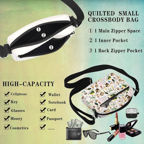 GJTIM TV Show Inspired Zipper Pouch TV Show Merchandise Gift Best Friend Birthday Gift Crossbody Bag for BFF (Golden TV Pattern HKB) in Kuwait