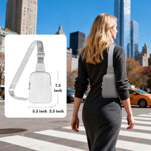 INICAT Genuine Leather Small Sling Bag Anti Theft Crossbody Bags Travel Purses for Woman(Grey in Saudi Arabia